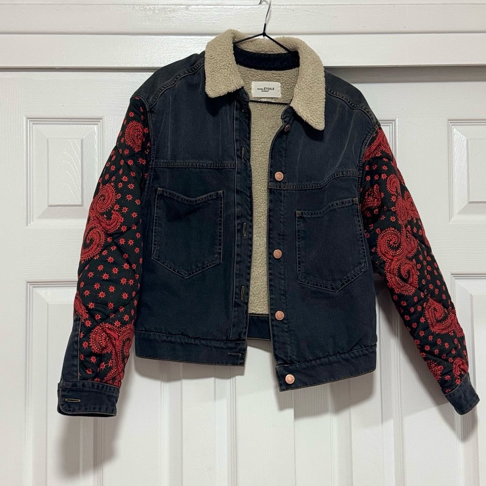Isabel Marant Black and Red Jean Jacket